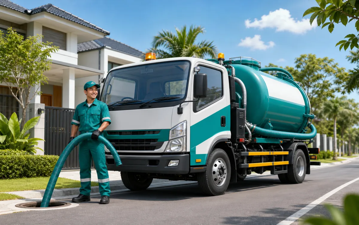 Ilustrasi truk sedot WC profesional